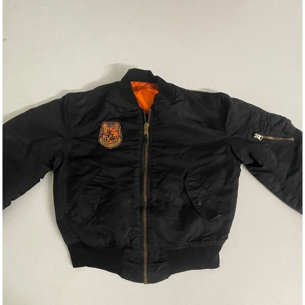 Alpha Industries MA-1 Flight Jacket Black AH-64A Apache Flight Test Small USA